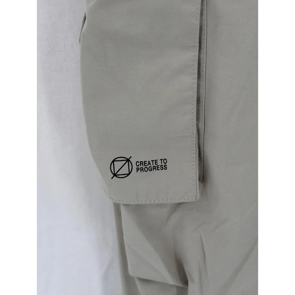 Zara Pants Mens Medium Beige‎ Cargo Joggers Elastic Waist Create To Progress